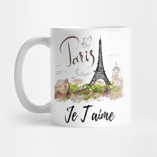 Eiffel Tower Paris Shirt Vintage I Love Paris France Mug